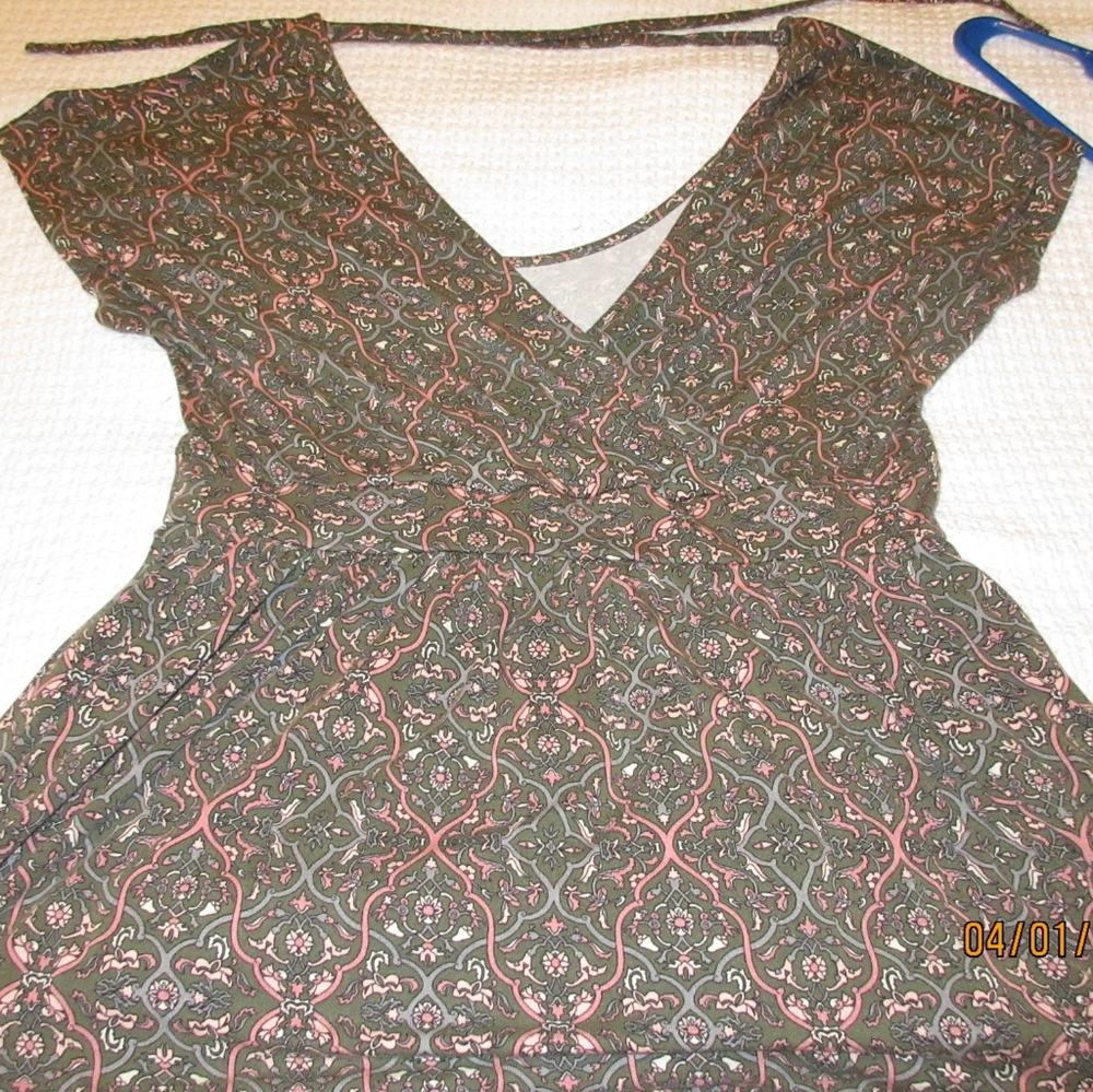 Torrid Olive Green Fax Wrap Tee